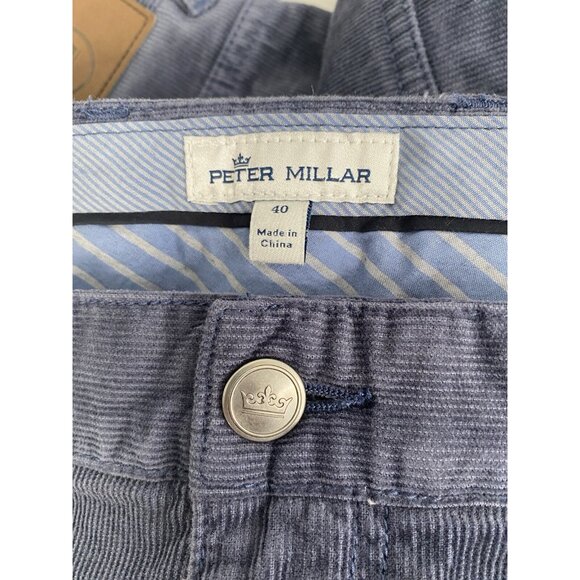 Peter Millar Superior Soft Corduroy 5 Pocket Pants Blue Gray Men’s 40x27 Classic - Picture 5 of 15